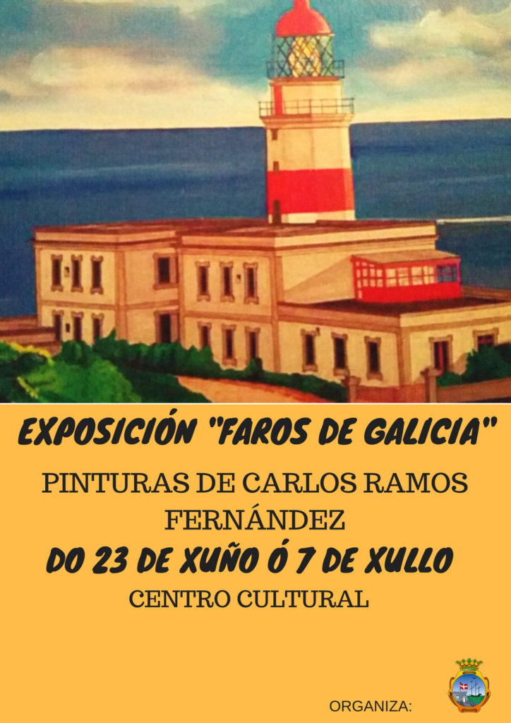 Faros de Galicia é unha exposición de pinturas de Carlos Ramos Fernández presente no Centro Cultural da Guarda ata o vindeiro 7 de xullo.