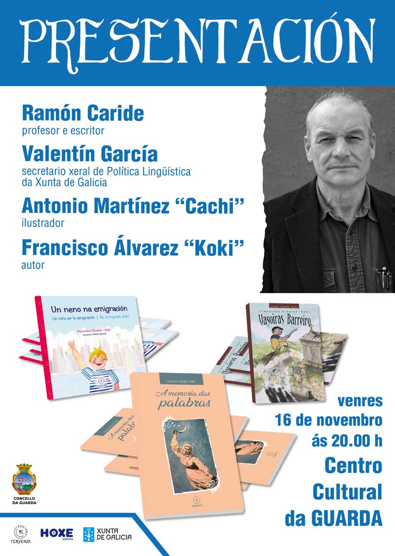 Neste acto presentará os libros «Un neno na Emigración», «A Memoria das Palabras» e «Vasoiras Barreiro», editados por Edicións Fervenza de Silleda.