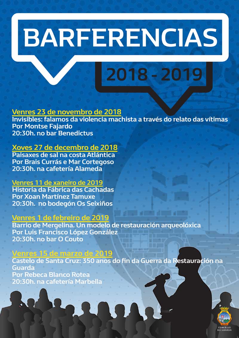 Este venres día 1 de febreiro de 2019 terá lugar a segunda Barferencia do ano na Guarda, en concreto falarase sobre «Barrio de Mergelina, un modelo de restauración arqueolóxica» a cargo de Luis Francisco López González.