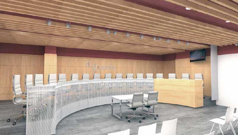 A Guarda iniciou este luns o proxecto da obra de creación dun salón de plenos no espazo reservado para tal fin no novo edificio do concello, na Casa dos Alonsos.