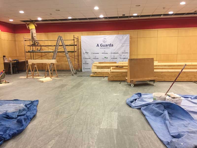 A Guarda iniciou este luns o proxecto da obra de creación dun salón de plenos no espazo reservado para tal fin no novo edificio do concello, na Casa dos Alonsos.