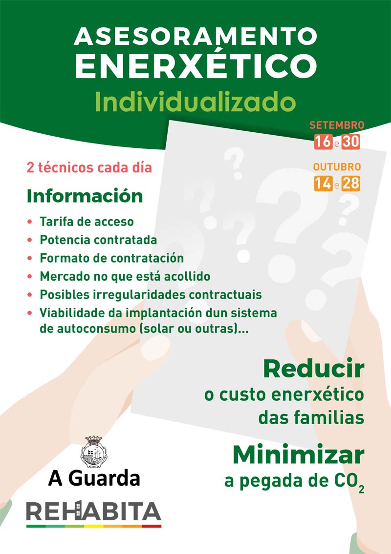 A Guarda organiza xornadas de asesoramento enerxético en setembro e outubro