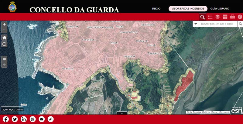 O concello da Guarda activa un visor web para a prevención de incendios forestais