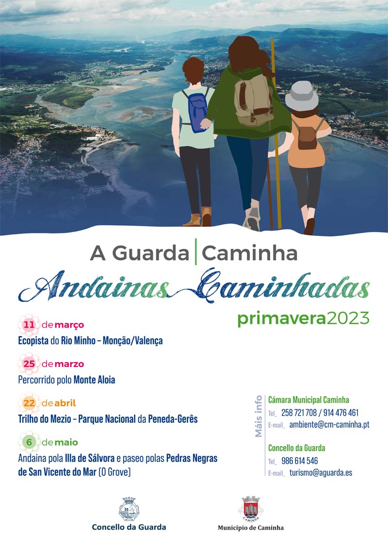 O próximo luns 27 de febreiro abre o prazo de inscrición para as Andainas A Guarda - Caminha Primavera 2023