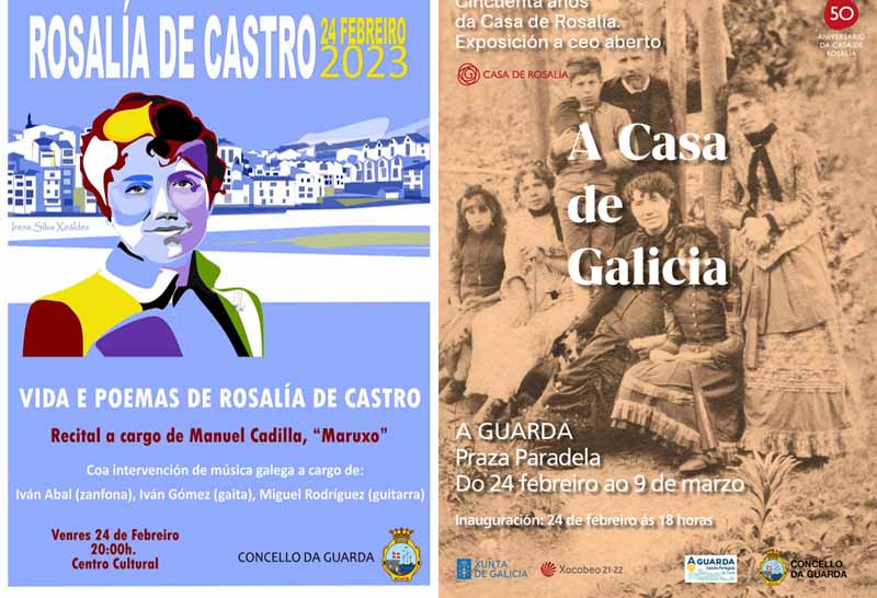 A Guarda celebra este venres o Día de Rosalía cun recital de poesía a cargo de Manuel Cadilla “Maruxo” e unha exposición ao aire libre