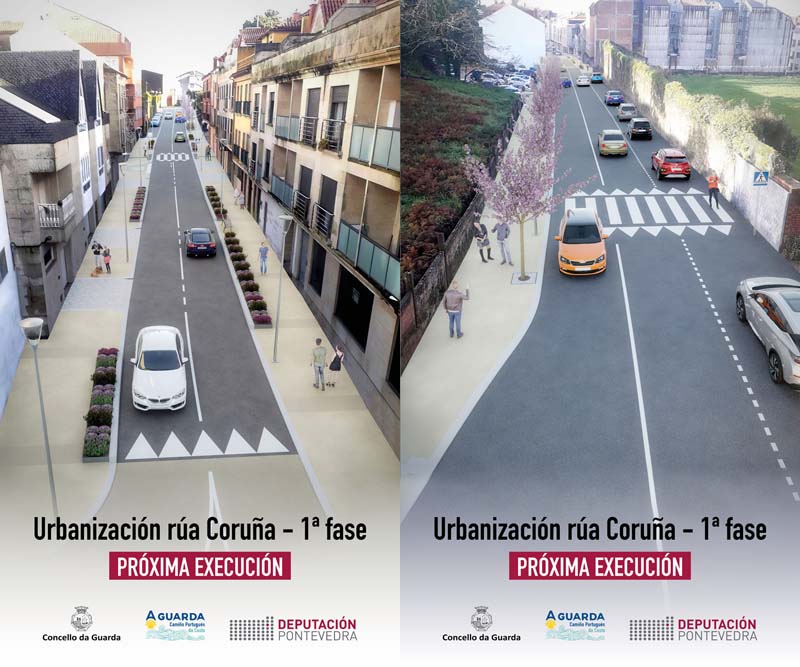 O Concello da Guarda saca a licitación as obras de mellora da mobilidade na Rúa Coruña