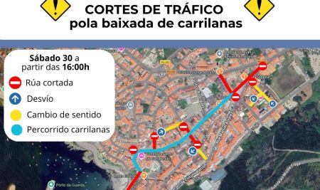 Cortes de tráfico este sábado para a celebración da baixada das carrilanas