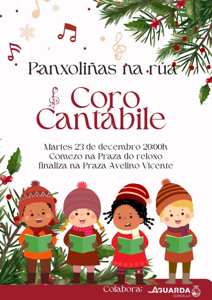O coro Cantábile leva a música de Nadal ás rúas da Guarda