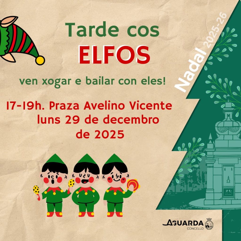 Os elfos do Nadal pasarán unha tarde de xogos na Guarda