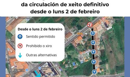 A rúa Vigo cambia o seu sentido de circulación entre os números 1 e 17