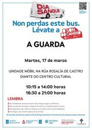 A unidade móbil de ADOS visita A Guarda o martes 17 de marzo