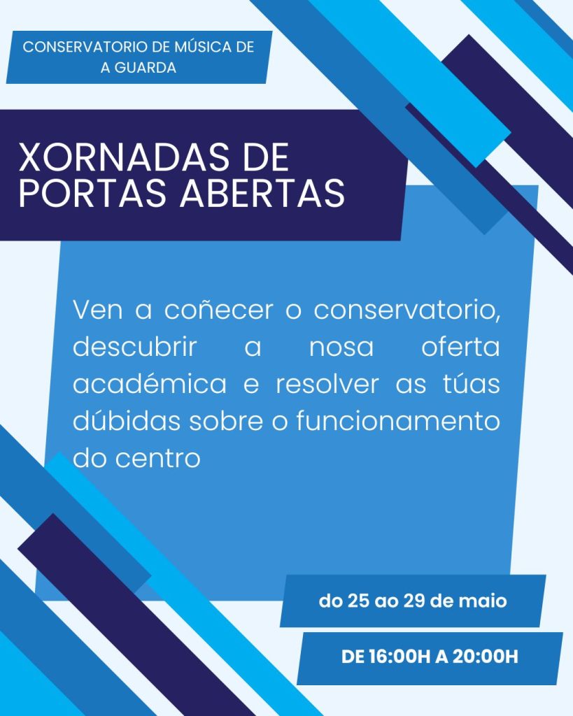 O Conservatorio de Música da Guarda celebra as súas xornadas de portas abertas do 25 ao 29 de maio