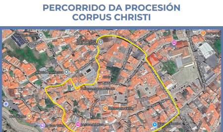 O Concello da Guarda informa dos cortes de tráfico con motivo da celebración do Corpus Christi
