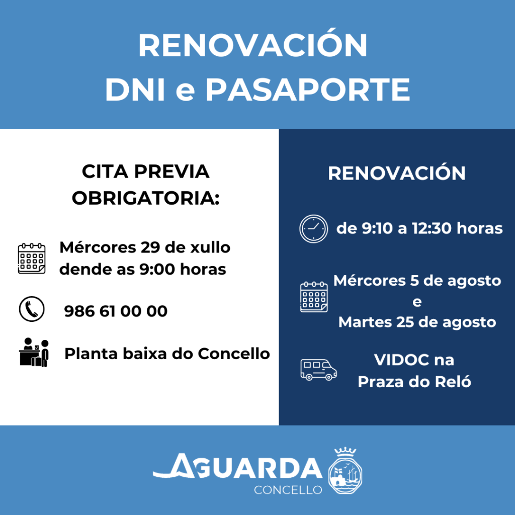 O VIDOC volve á Guarda en agosto para a renovación ou expedición do DNI e pasaporte
