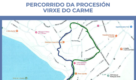 A Policía Local da Guarda informa dos cortes puntuais de tráfico con motivo da procesión da Virxe do Carme