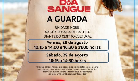 A unidade móbil da Axencia de Doazón de Órganos e Sangue visitará A Guarda os días 28 e 29 de agosto