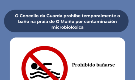 O Concello da Guarda prohibe temporalmente o baño na praia de O Muíño por contaminación microbiolóxica