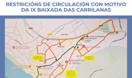 A Policía Local da Guarda informa das restricións de circulación con motivo da IX Baixada das Carrilanas