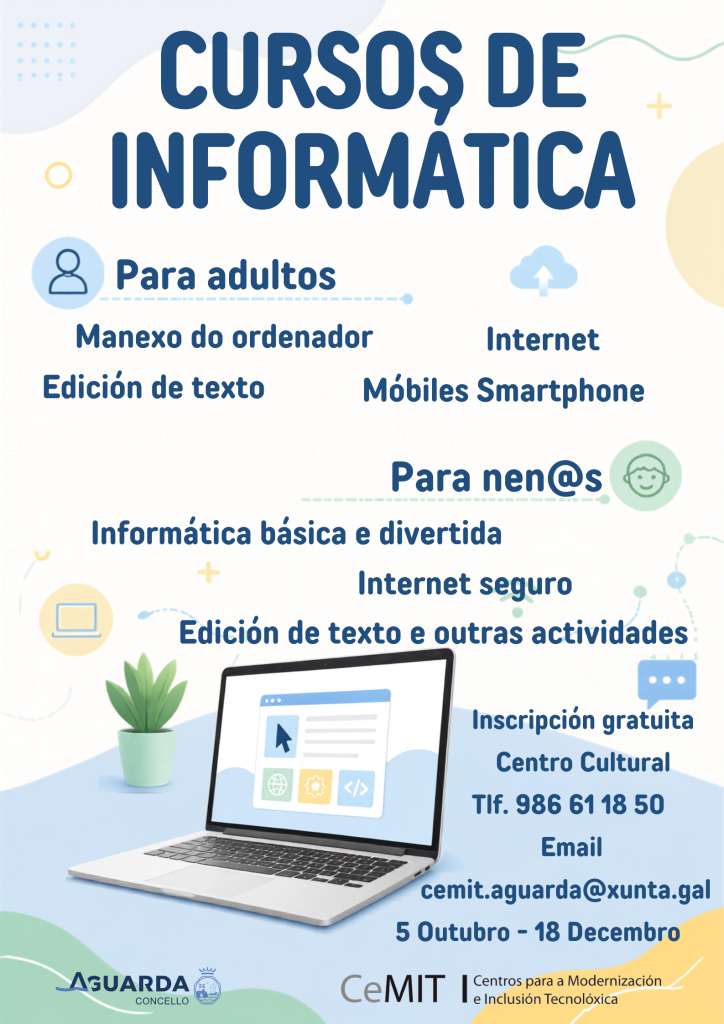 A Aula CeMIT da Guarda abre as inscricións para os cursos gratuítos de informática