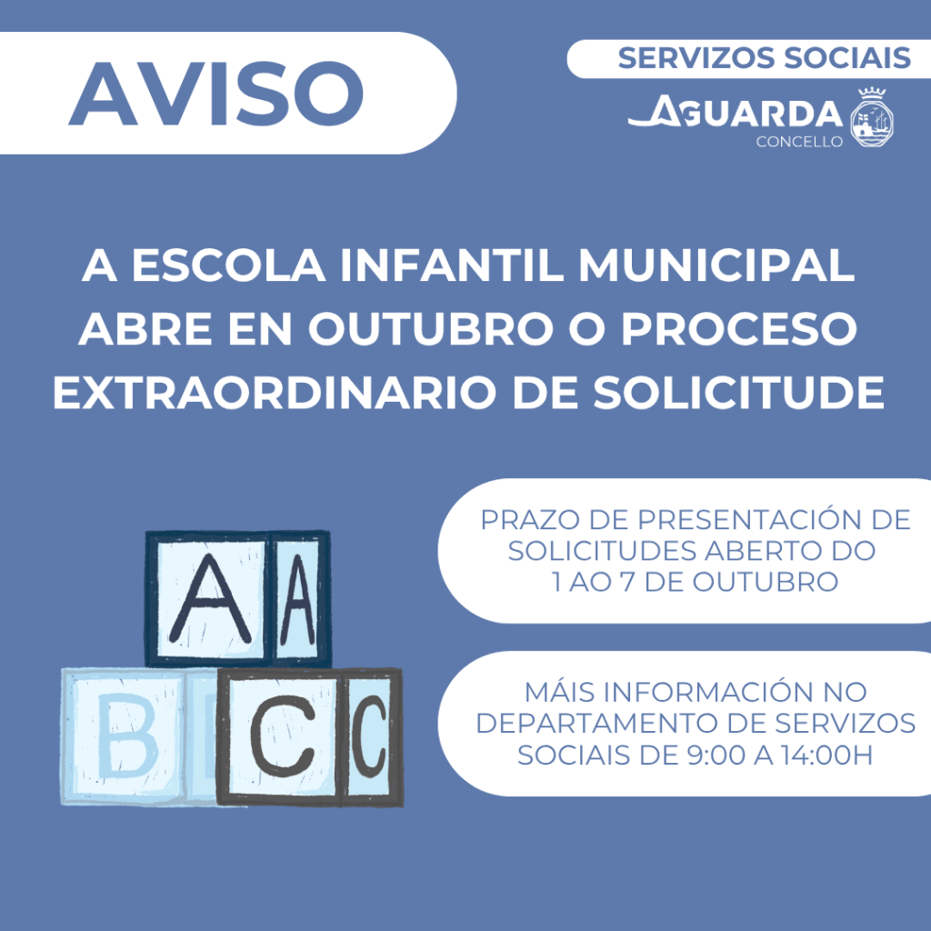 A Escola Infantil Municipal da Guarda abrirá o proceso extraordinario de solicitude o 1 de outubro