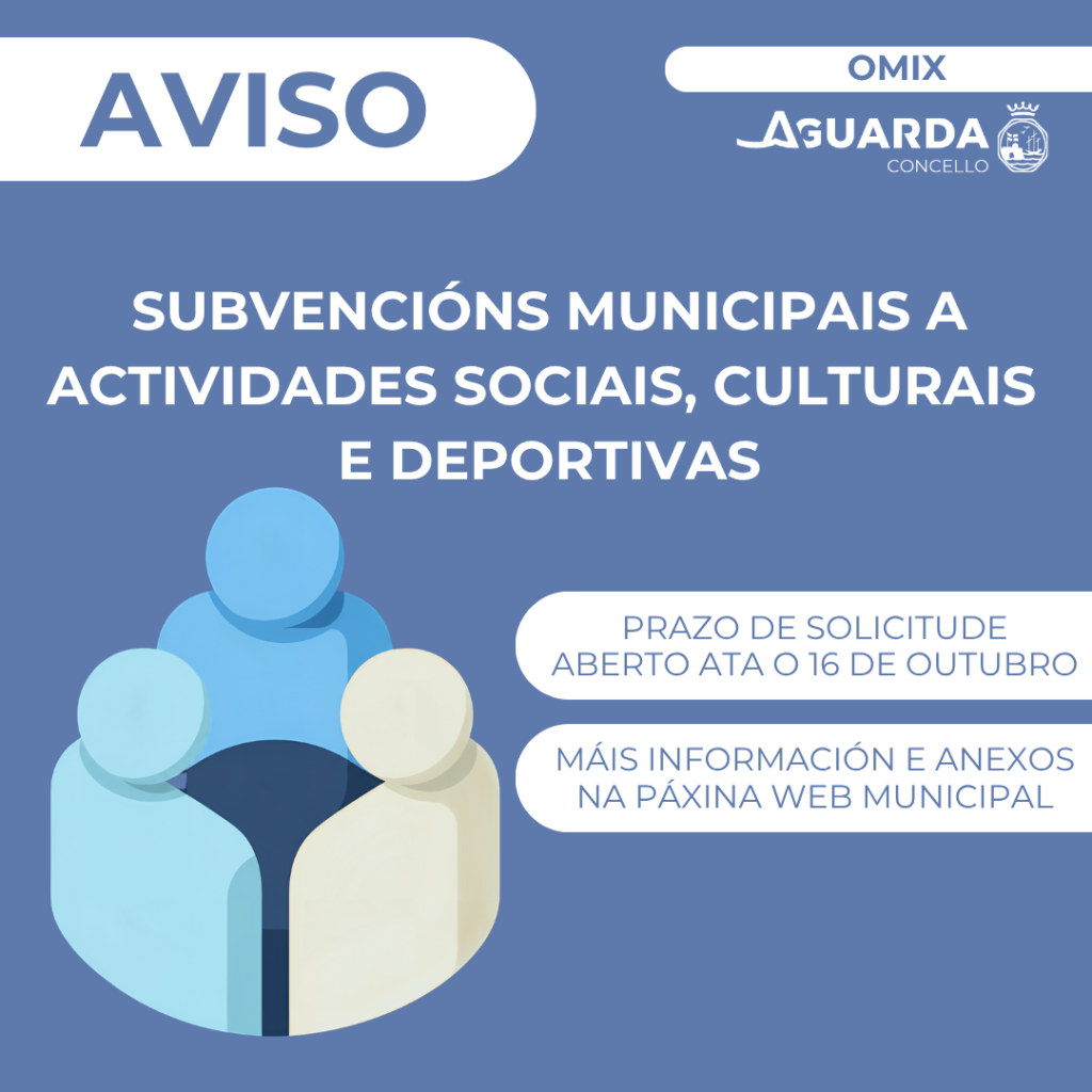 A Guarda abre o prazo para solicitar as subvencións municipais por concorrencia competitiva para actividades sociais, culturais e deportivas