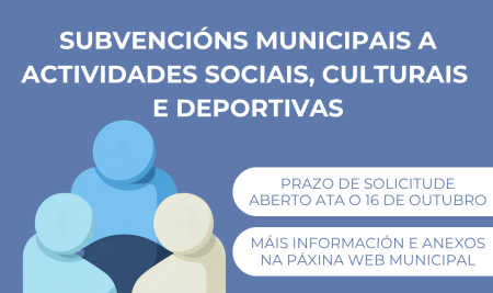 A Guarda abre o prazo para solicitar as subvencións municipais por concorrencia competitiva para actividades sociais, culturais e deportivas
